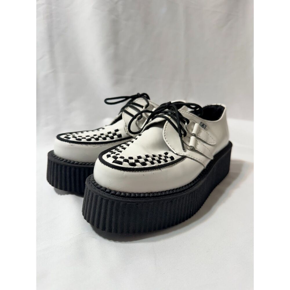T.U.K. White Leather Viva Mondo Creeper EU 38 Men's 5 Women's 7